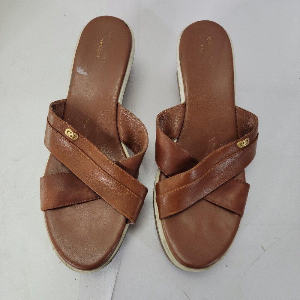 Cole Haan Genuine Leather Cork Comfort Sandals Women's 9